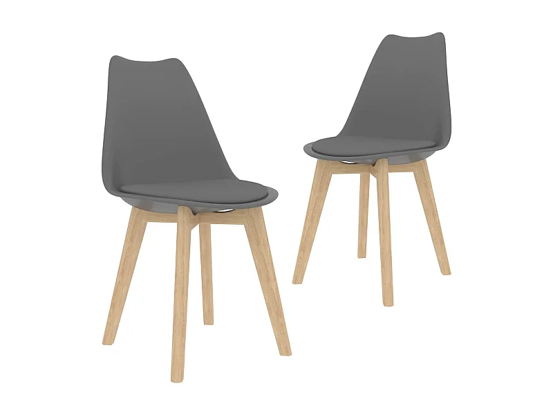 Chaises à manger lot de 2 Gris Plastique