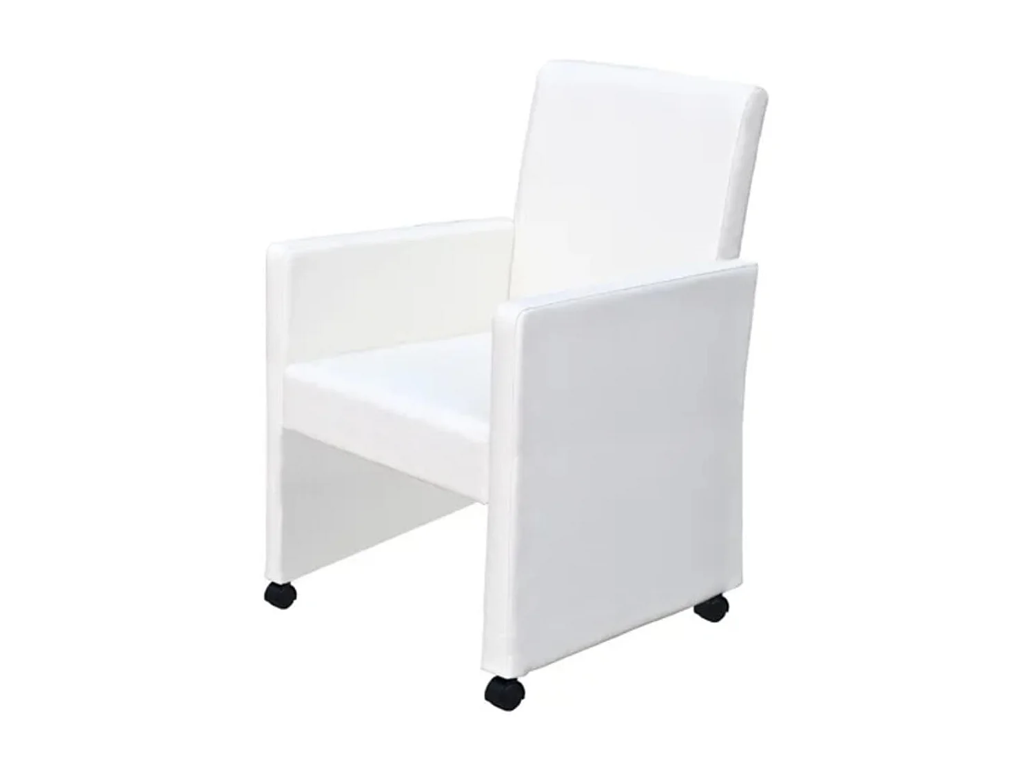 Chaises à manger lot de 2 blanc similicuir