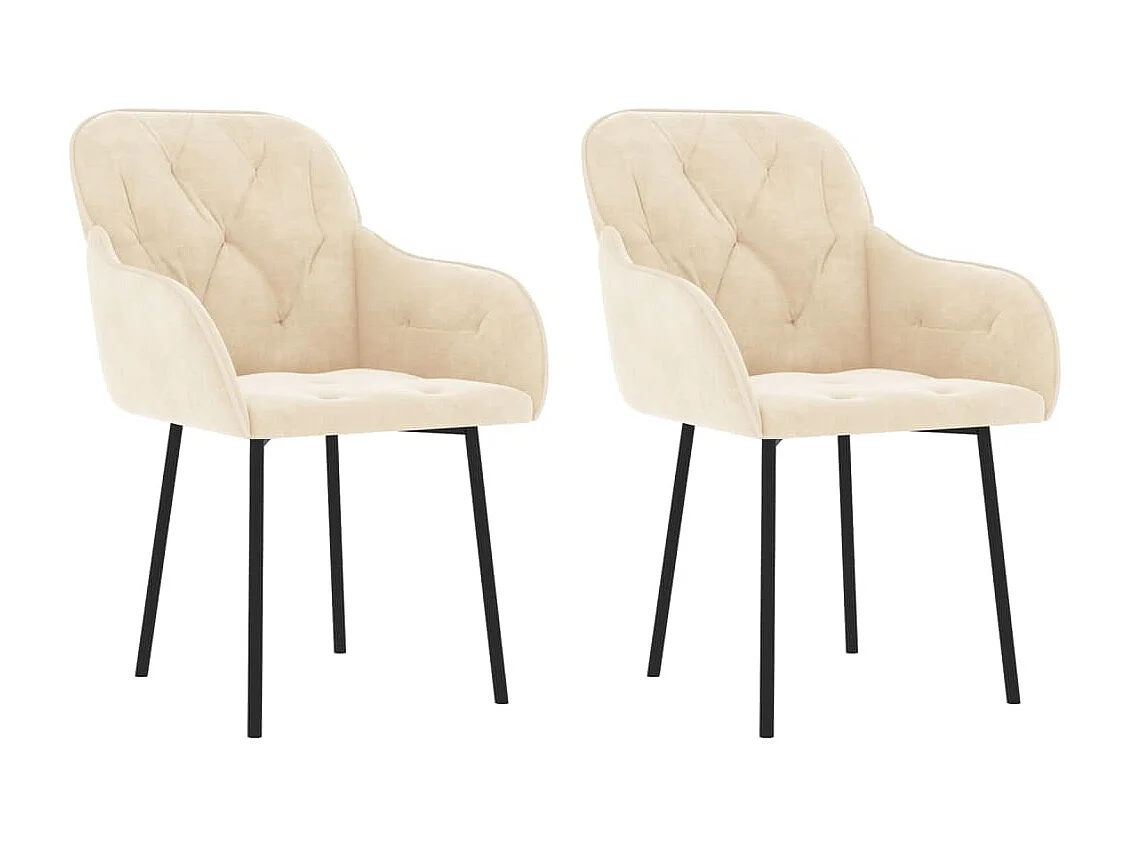 Chaises à manger lot de 2 Crème Velours