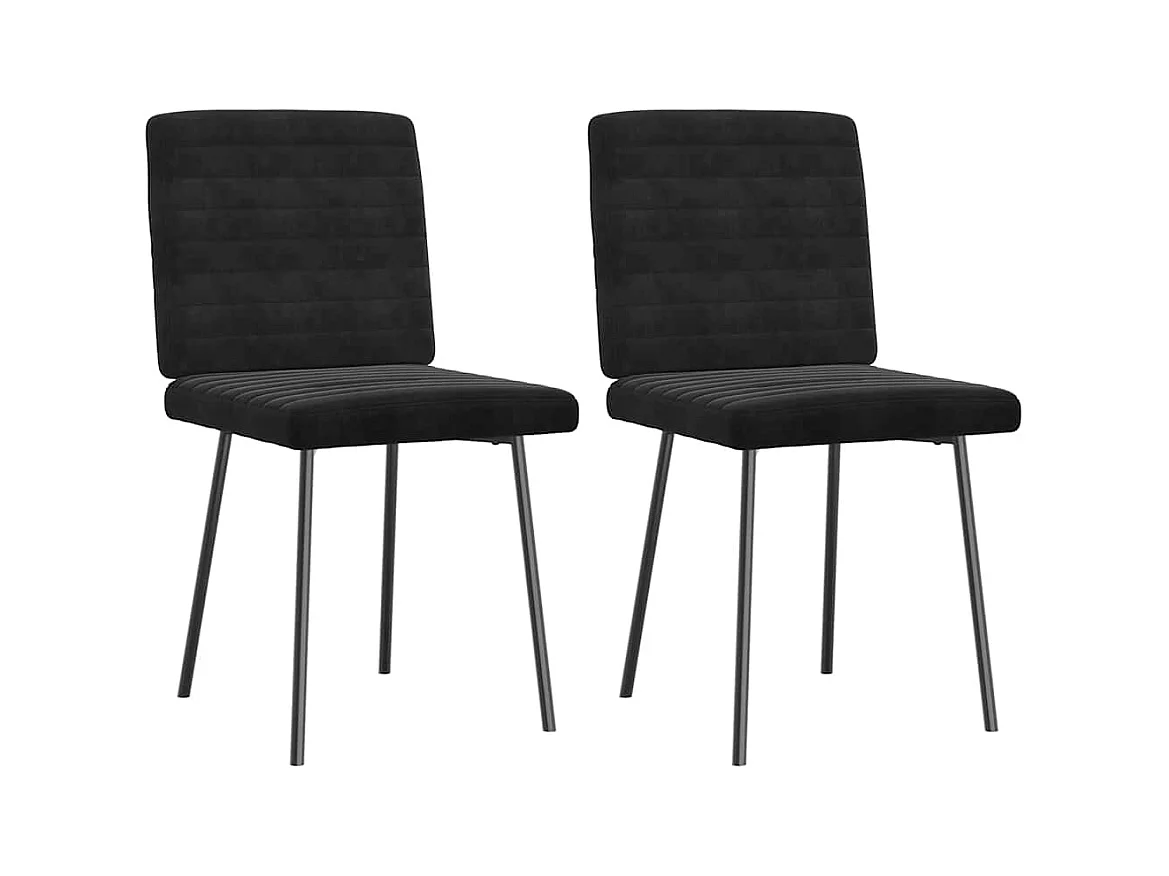 Chaises à manger lot de 2 Noir Velours