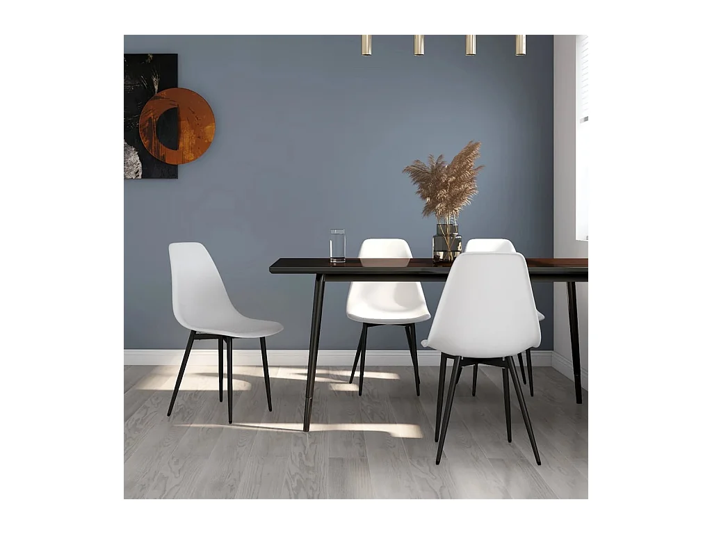 Eetkamerstoelen 4 st PP wit