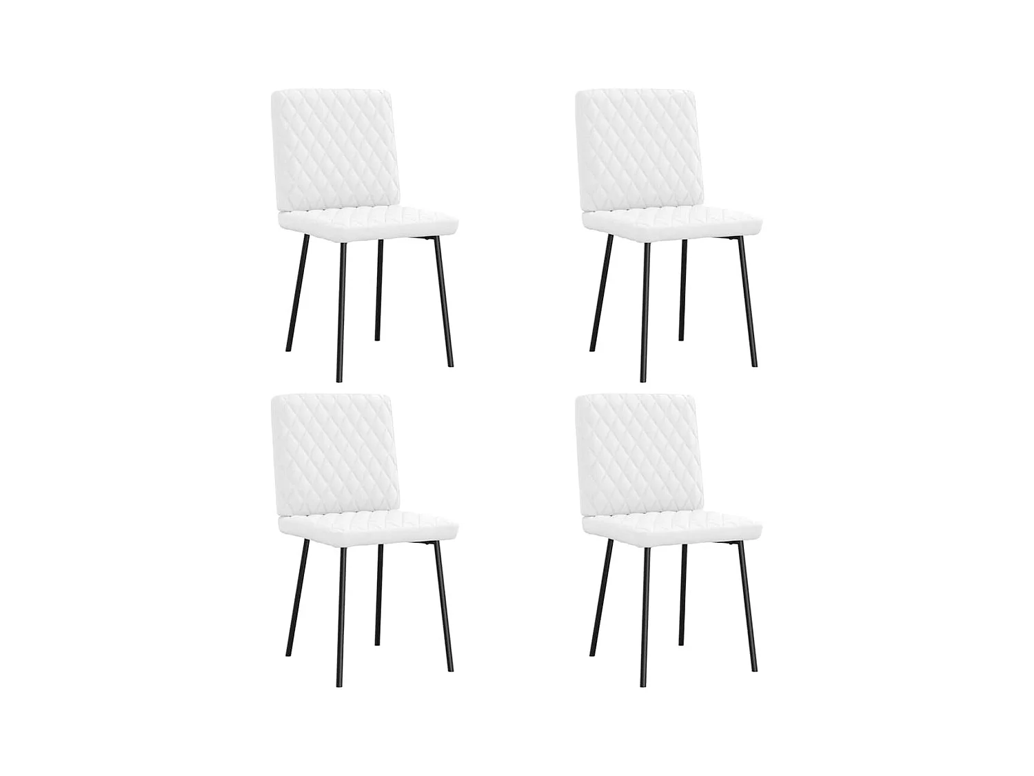 Chaises à manger lot de 4 blanc similicuir