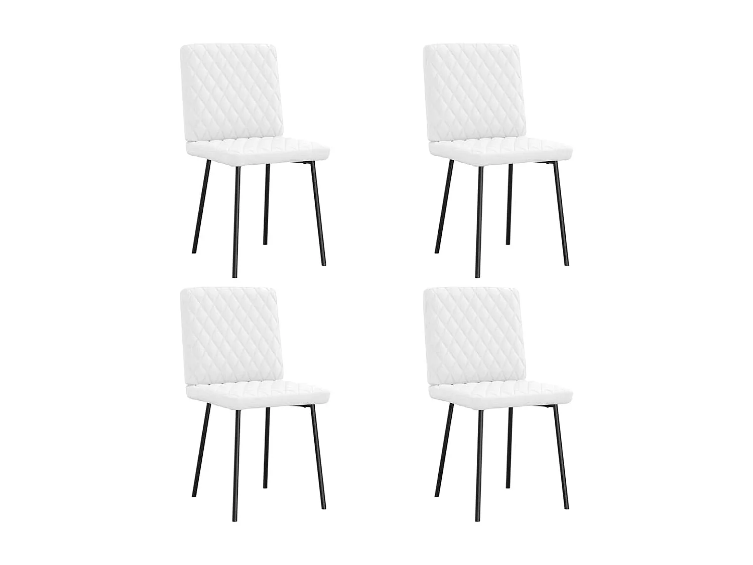 Chaises à manger lot de 4 blanc similicuir