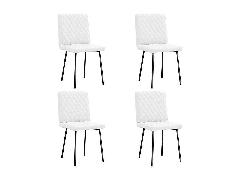 Chaises à manger lot de 4 blanc similicuir