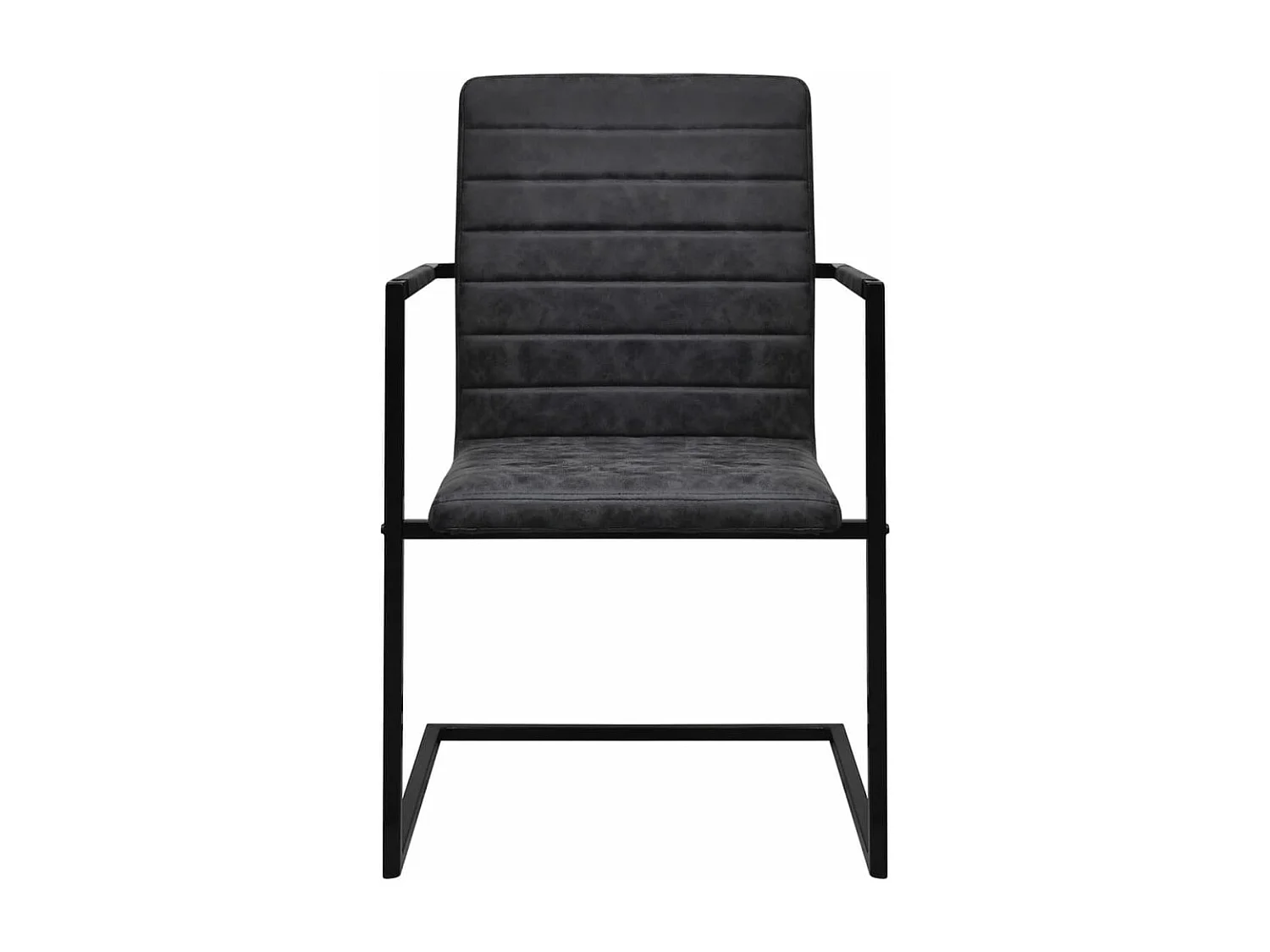 Cadeiras de jantar cantilever 2 peças couro artificial preto