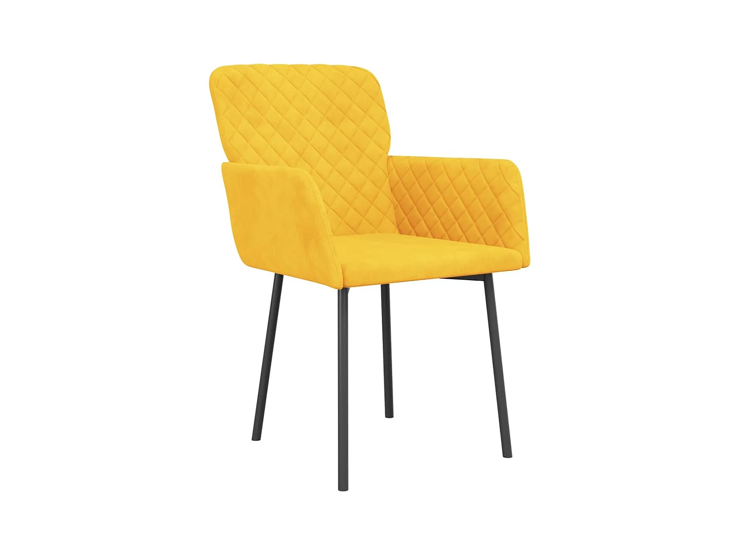 Chaises à manger lot de 2 Jaune Velours