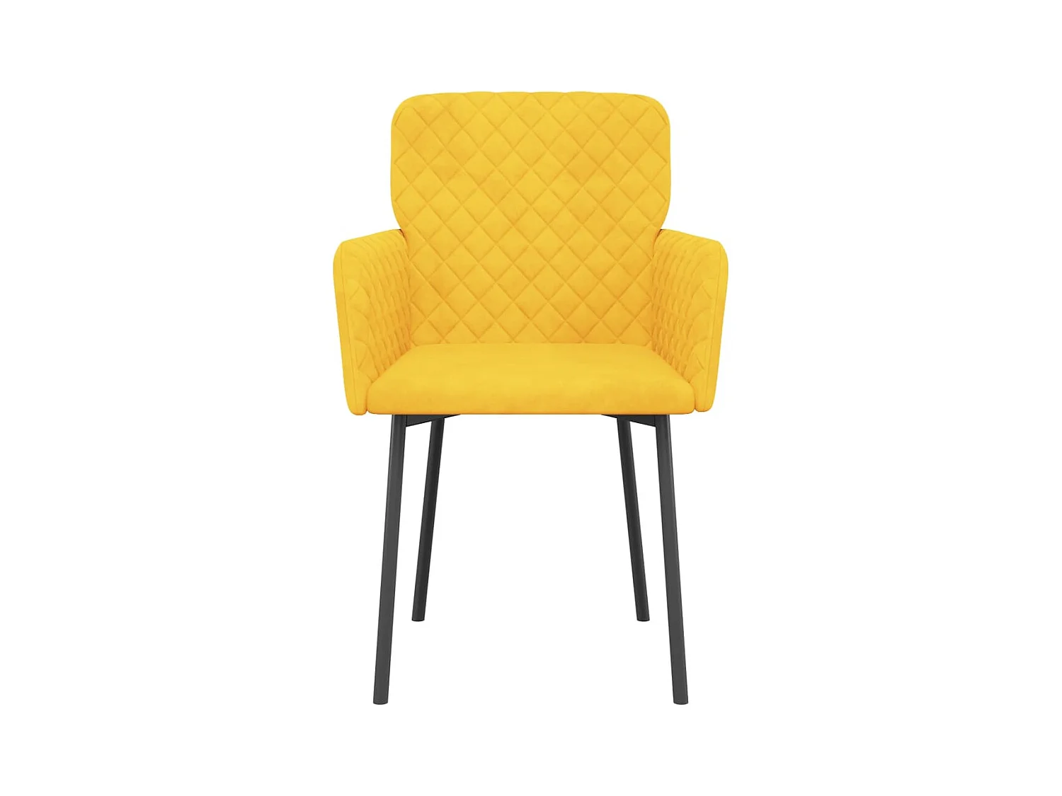 Chaises à manger lot de 2 Jaune Velours
