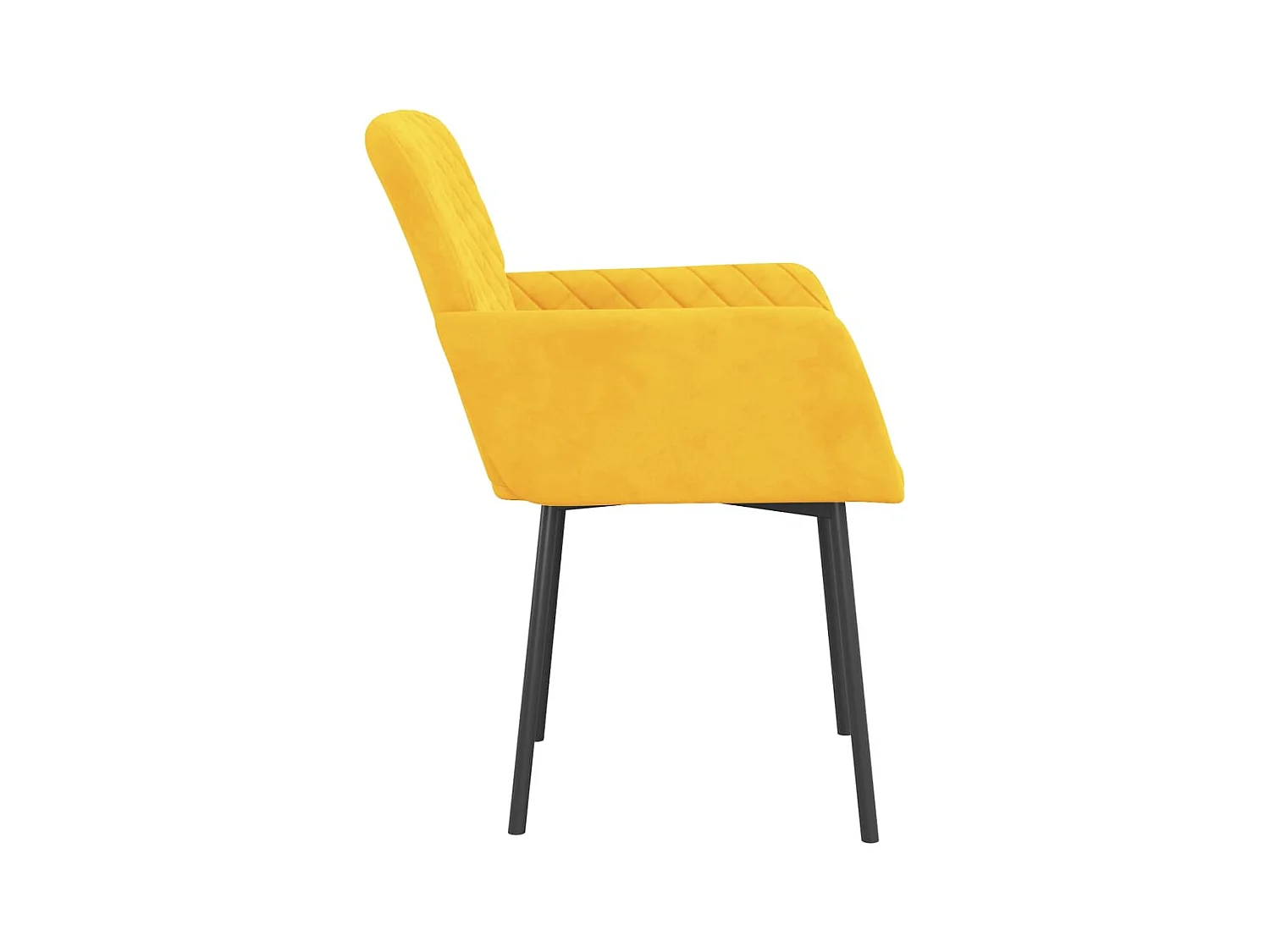 Chaises à manger lot de 2 Jaune Velours