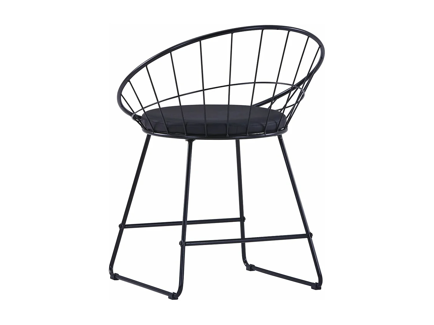 Eetkamerstoelen met kunstleren zittingen 6 st staal zwart