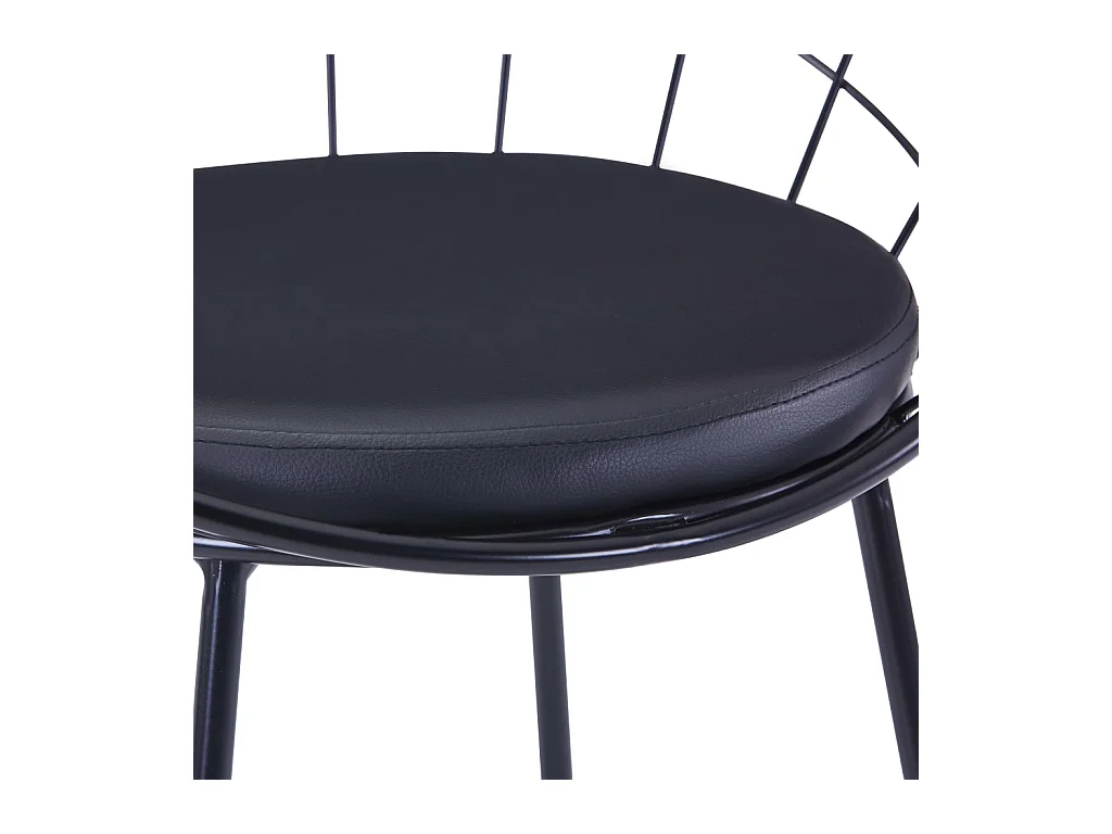 Chaises à manger similicuir lot de 6 noir acier
