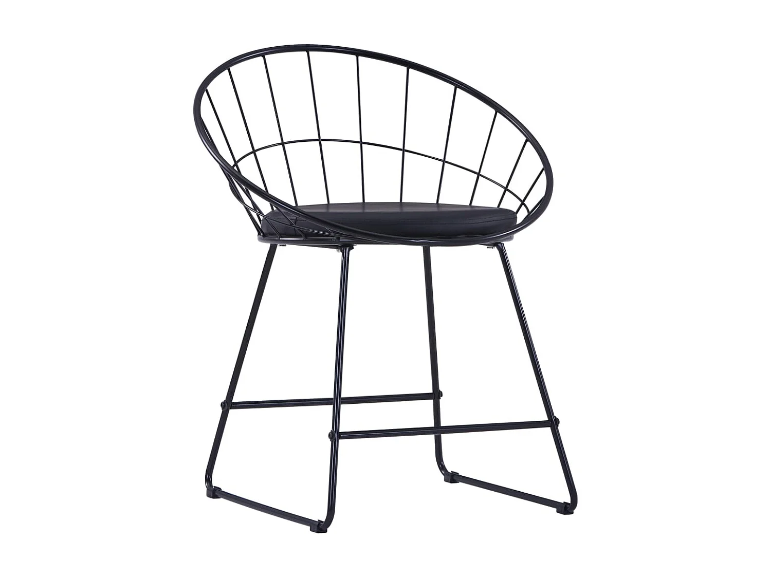 Chaises à manger similicuir lot de 6 noir acier