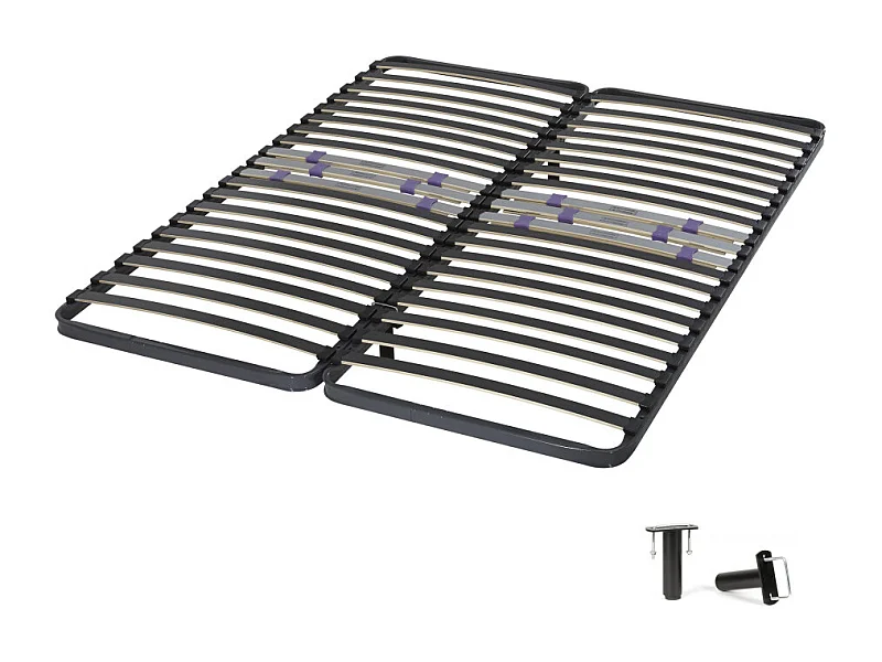 Sommier à lattes 2x80x200 C223 - 42 lattes bois - Fabrication française