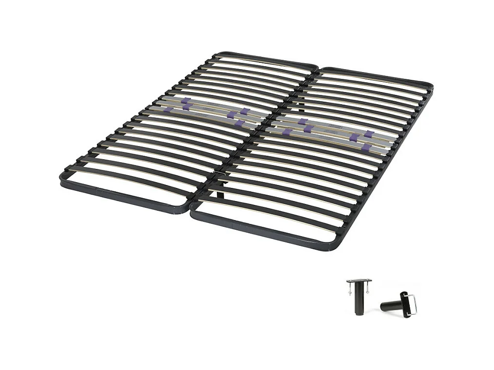 Sommier à lattes 2x80x200 C223 - 42 lattes bois - Fabrication française