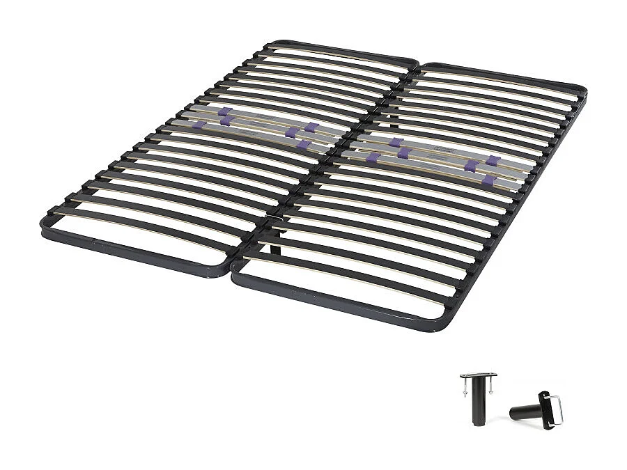 Sommier à lattes 2x80x200 C223 - 42 lattes bois - Fabrication française