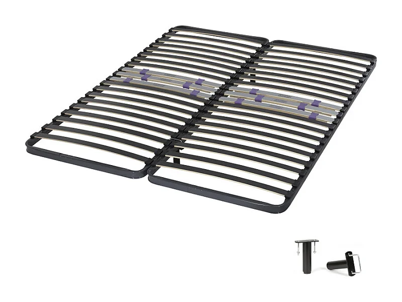 Sommier à lattes 2x80x200 C223 - 42 lattes bois - Fabrication française