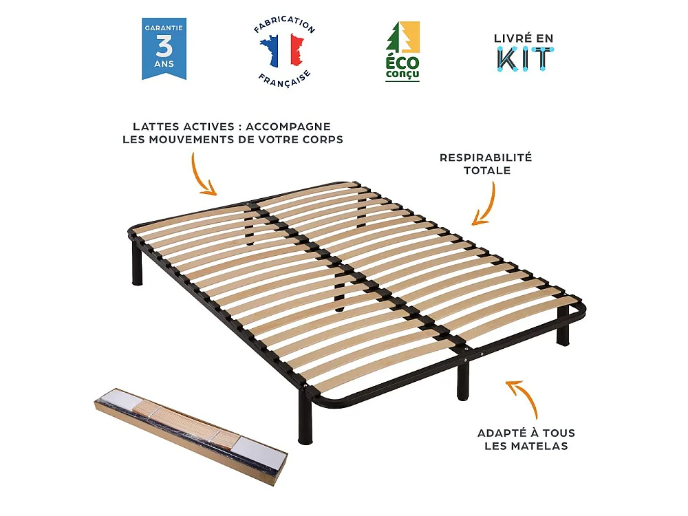 Sommier démontable en Kit + pieds