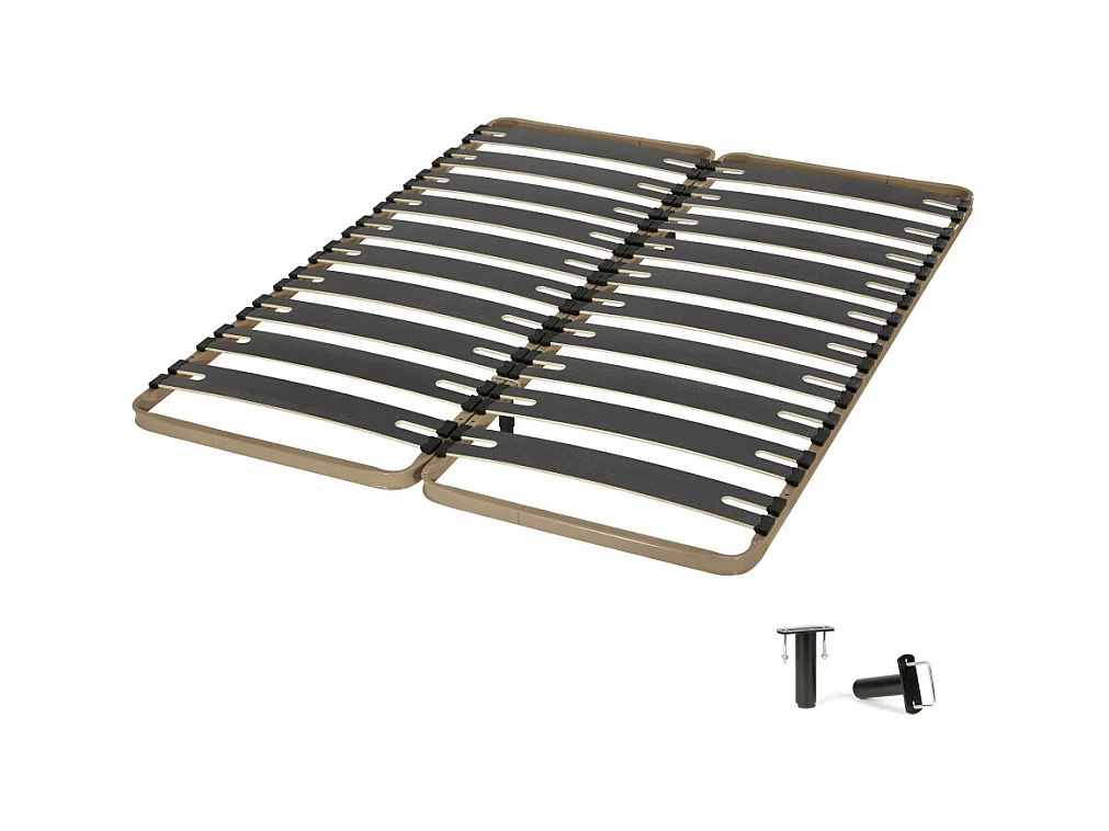 Sommier à lattes 2x80x200 C310 - 22 lates bois - Fabrication française