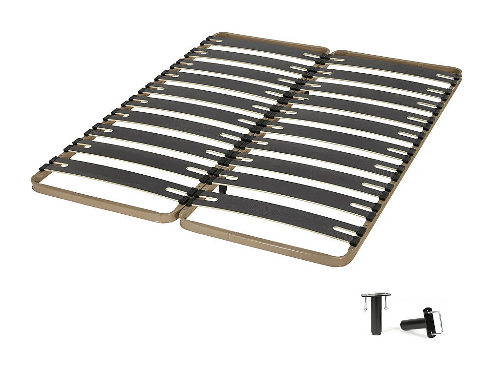 Sommier à lattes 2x80x200 C310 - 22 lates bois - Fabrication française