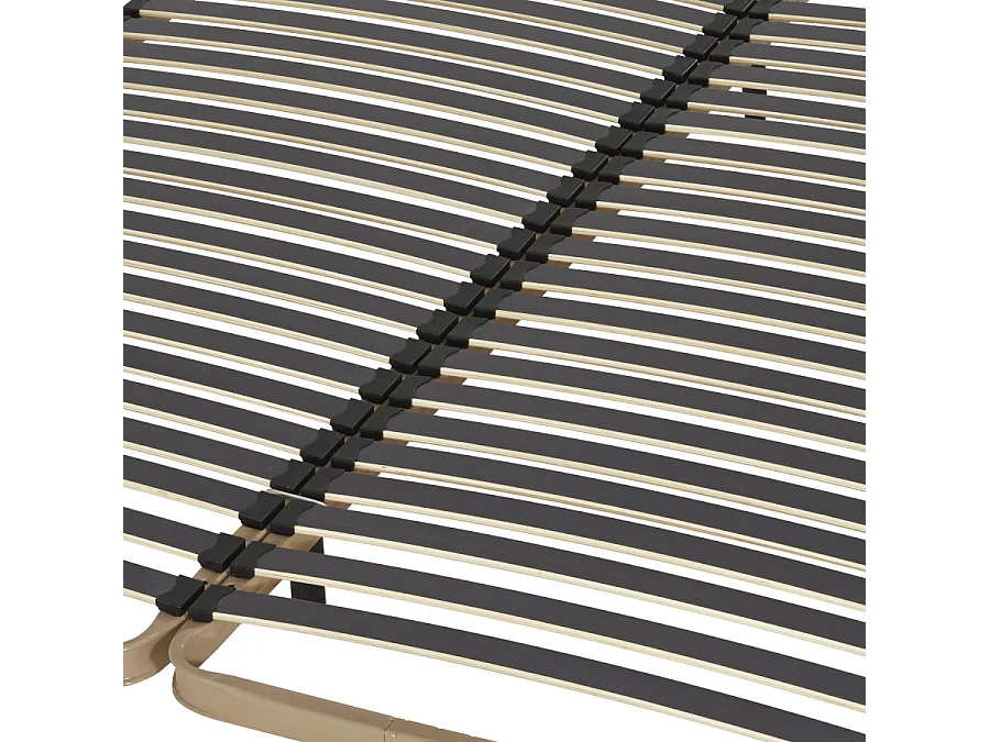 Sommier à lattes + pieds 2x70x190 Theta - 48 lattes bois - Fabrication française