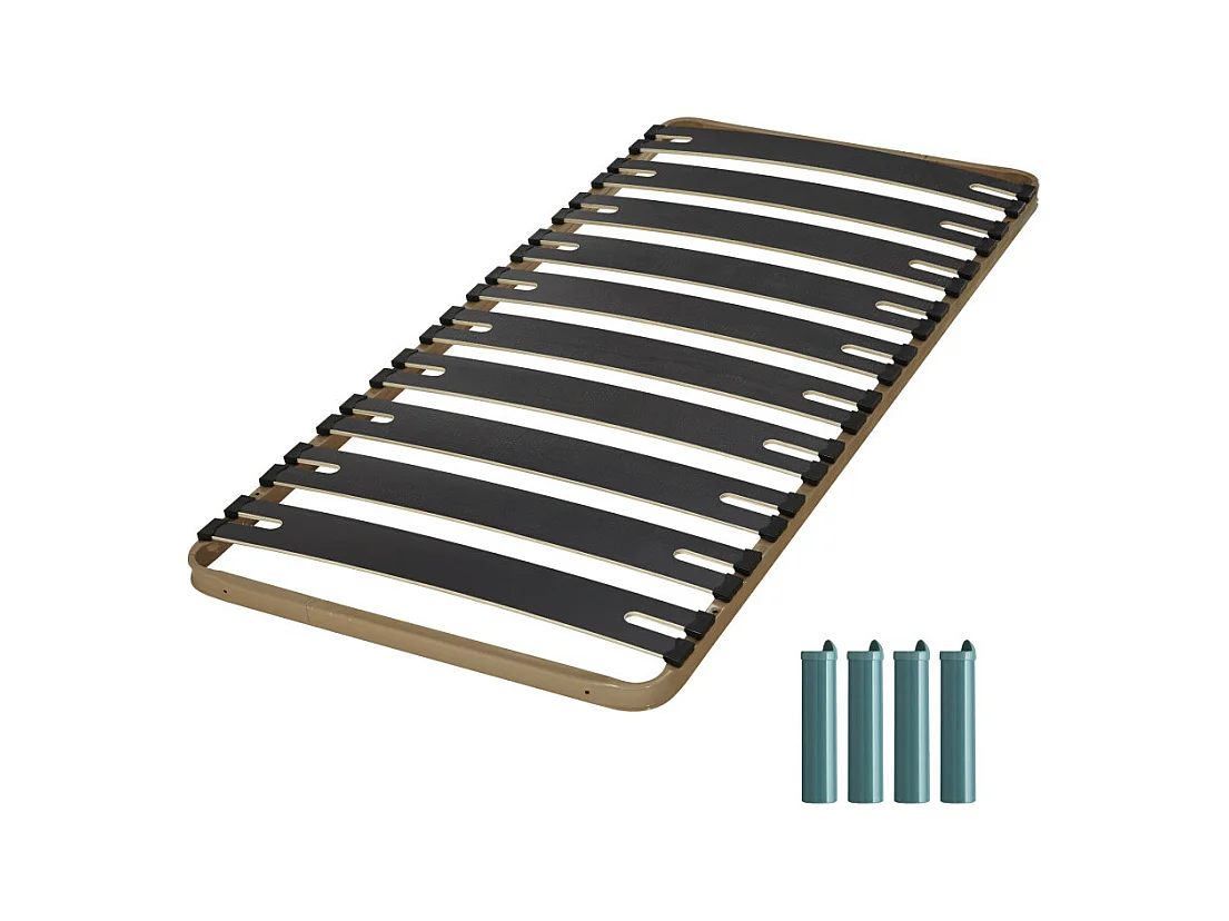 Sommier à lattes + pieds 90x190 C310 - 10 lattes bois - Fabrication française