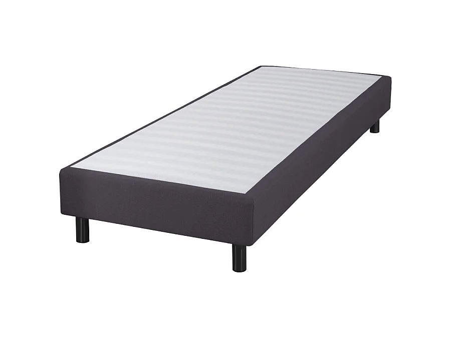 Sommier déco en Kit + pieds 140x190 - Newkit 40 lattes bois - Anthracite - H. 18 cm