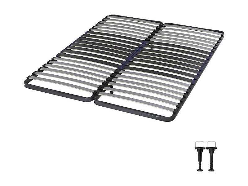 Sommier à lattes 2x80x200 C34 - 40 lattes bois - Fabrication française