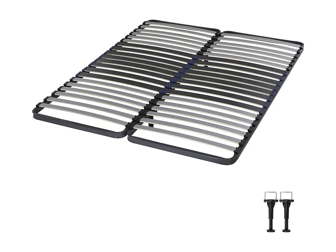 Sommier à lattes 2x80x200 C34 - 40 lattes bois - Fabrication française