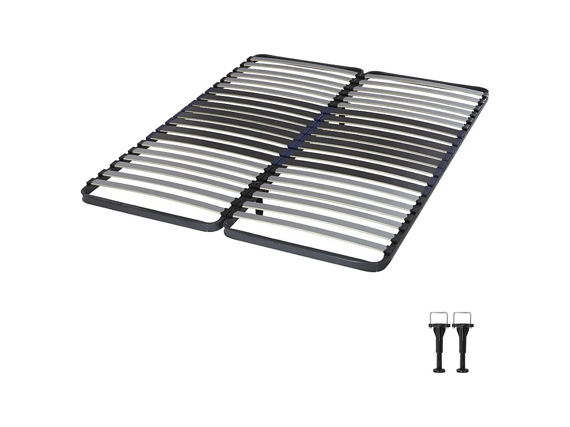Sommier à lattes 2x80x200 C34 - 40 lattes bois - Fabrication française