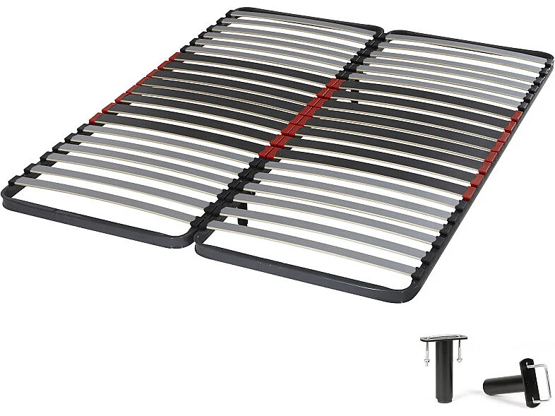 Sommier à lattes 2x80x200 C34 - 40 lattes bois - Fabrication française