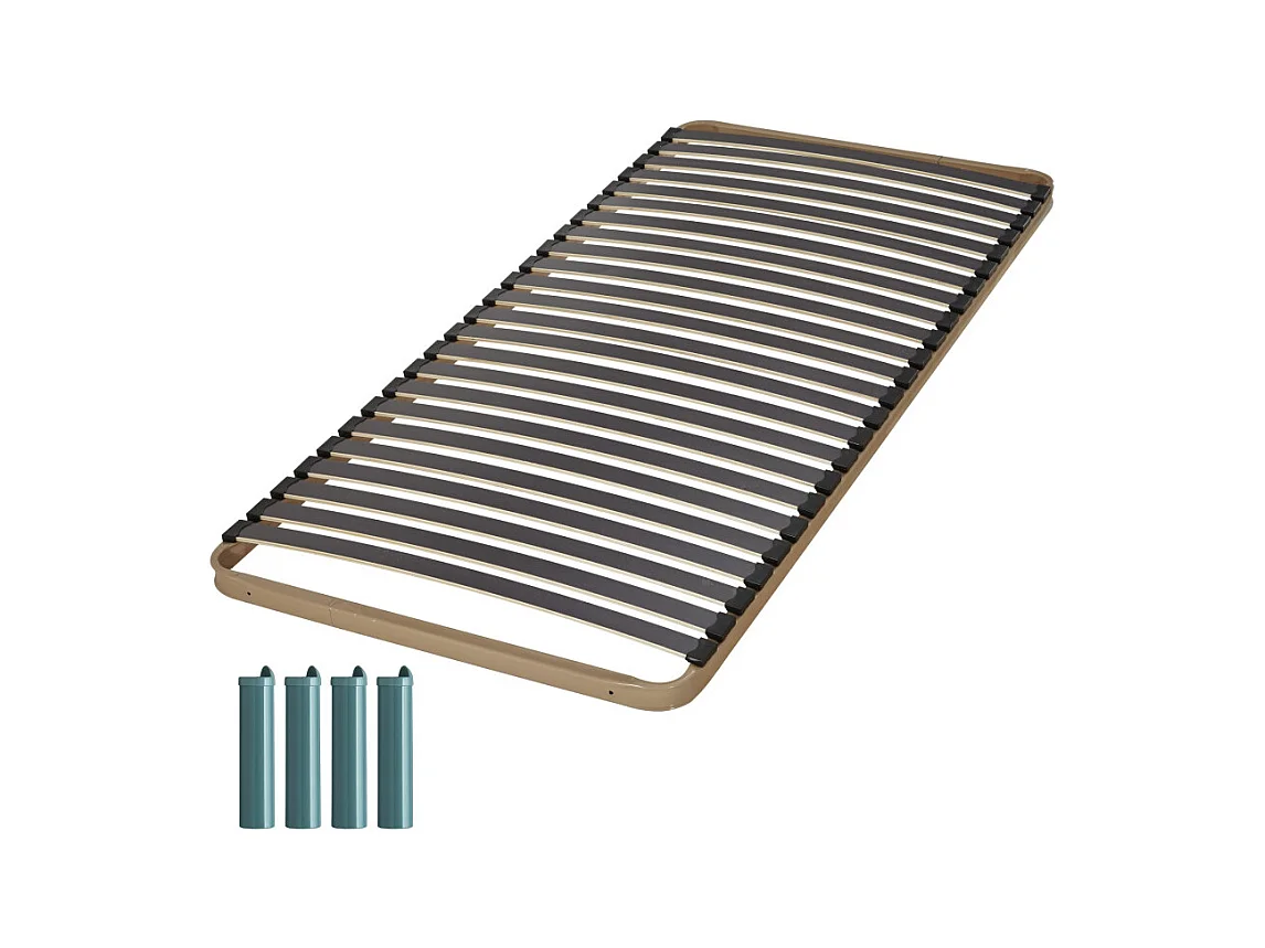 Sommier à lattes + pieds 80x200 Theta - 24 lattes bois - Fabrication française