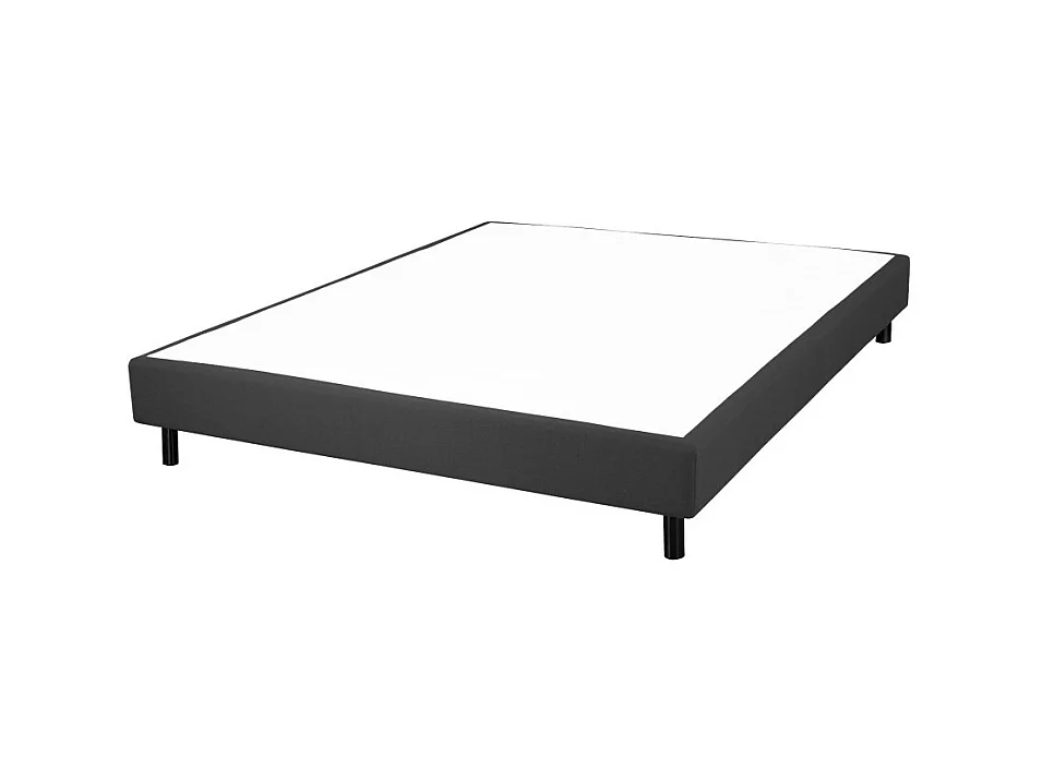 Sommier déco en Kit + pieds 140x190 - Newkit 40 lattes bois - Anthracite - H. 18 cm