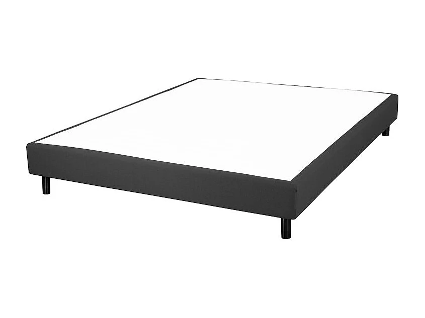 Sommier déco en Kit + pieds 140x190 - Newkit 40 lattes bois - Anthracite - H. 18 cm