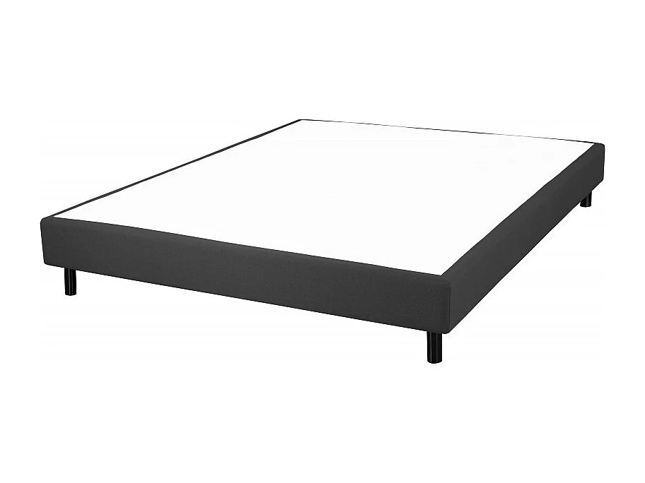 Sommier déco en Kit + pieds 140x190 - Newkit 40 lattes bois - Anthracite - H. 18 cm
