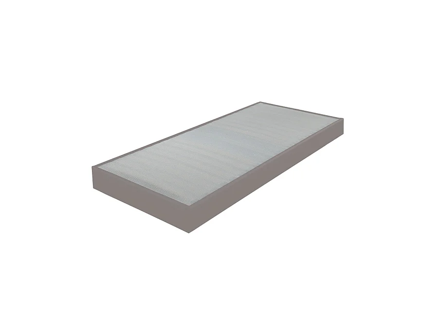 Sommier tapissier 70x190 Omega simili taupe 18 lattes