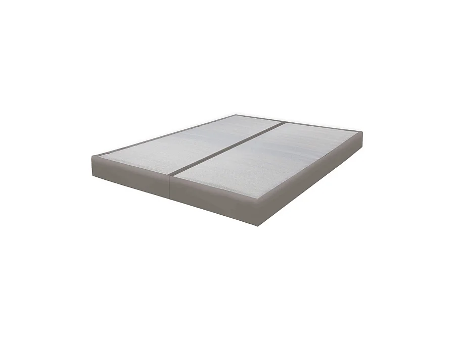 Sommier tapissier 90+90x200 Omega simili taupe 18 lattes