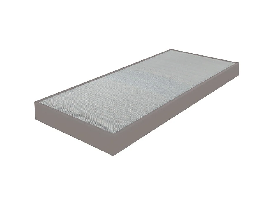 Sommier tapissier 90x200 Omega simili taupe 18 lattes