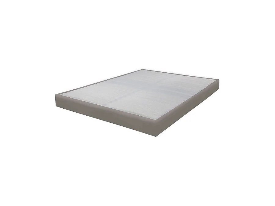 Sommier tapissier 120x190 Omega simili taupe 2x18 lattes