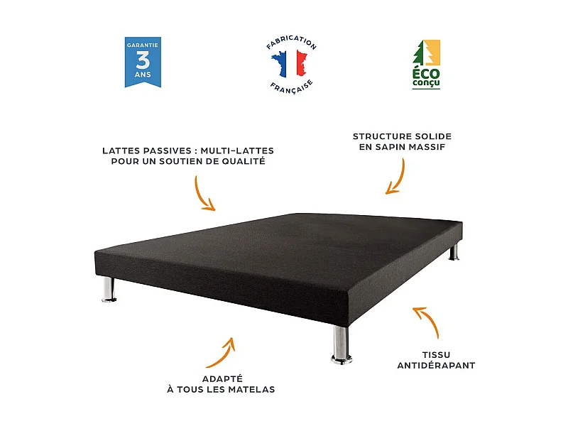 Sommier tapissier 90+90x200 Deco 2x12 lattes