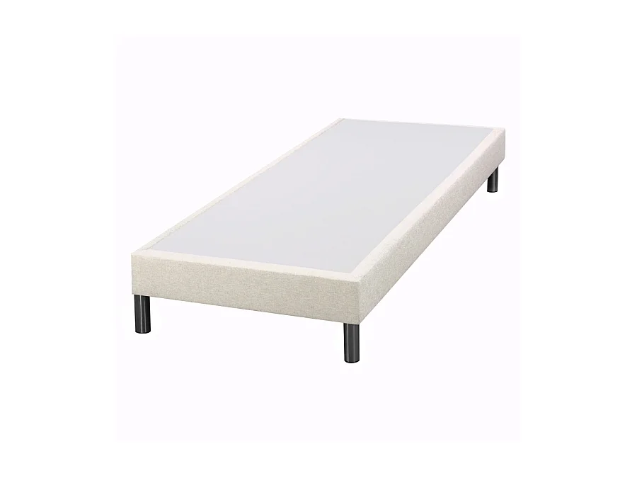 Sommier tapissier + pieds SR15 Sahara 90x190 Lattes bois massif - H.15 cm