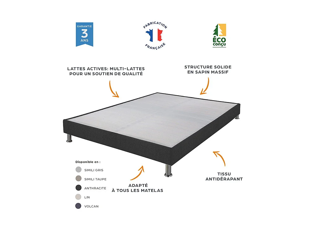Sommier tapissier Omega lin 2 places