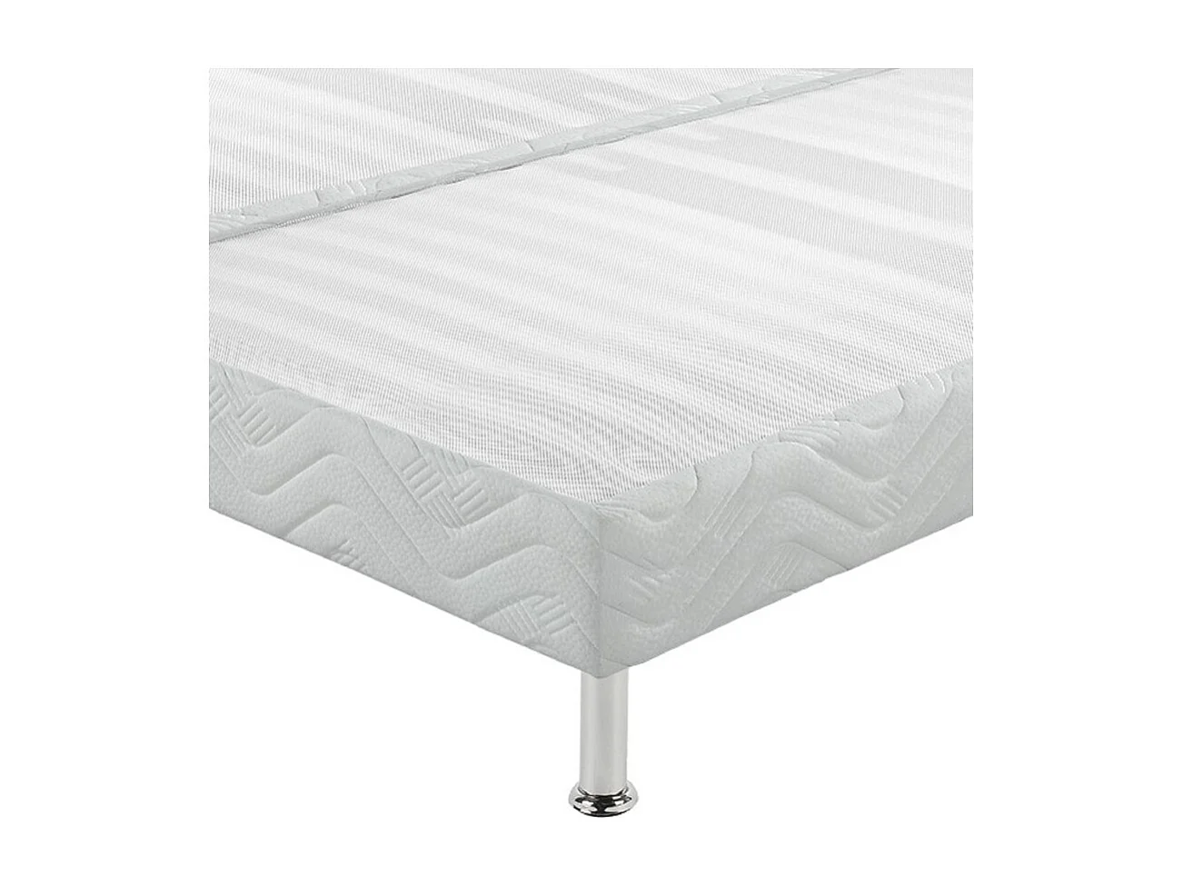 Sommier tapissier + jeu de pieds 90+90x200 Omega blanc 18 lattes