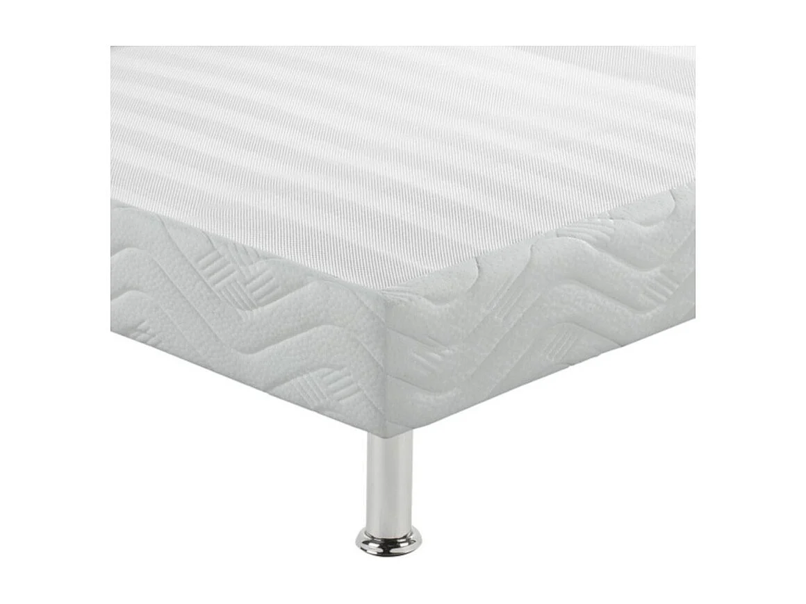 Sommier tapissier + jeu de pieds 80x190 Omega blanc 18 lattes