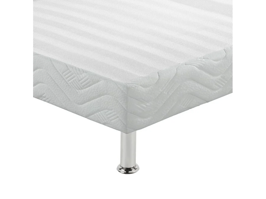 Sommier tapissier + jeu de pieds 80x200 Omega blanc 18 lattes
