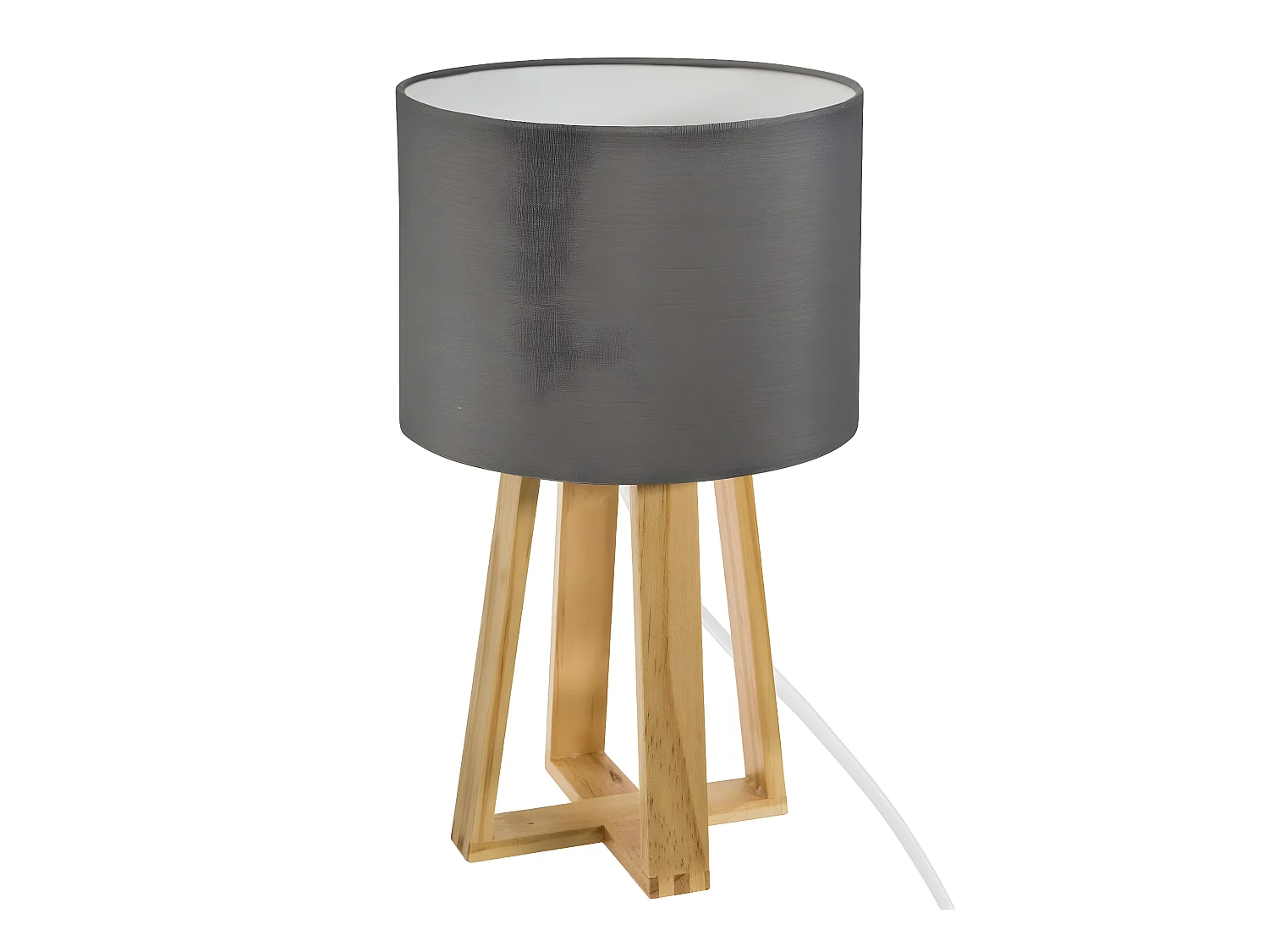 Lampe sur pied grise en bois - H 35 cm