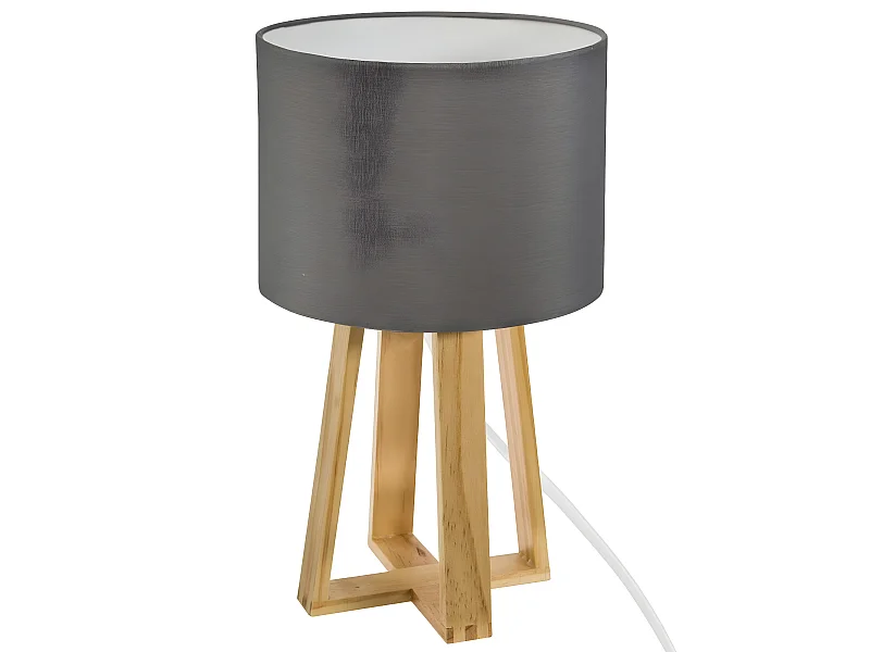 Lampe sur pied grise en bois - H 35 cm
