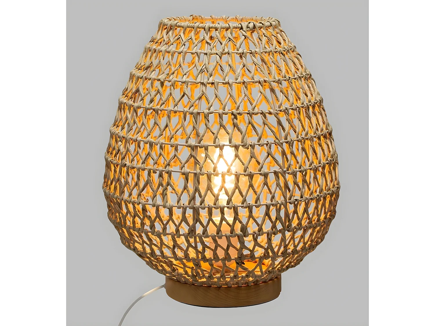 Lampe en métal coloris beige - D. 30 x H. 35,5 cm