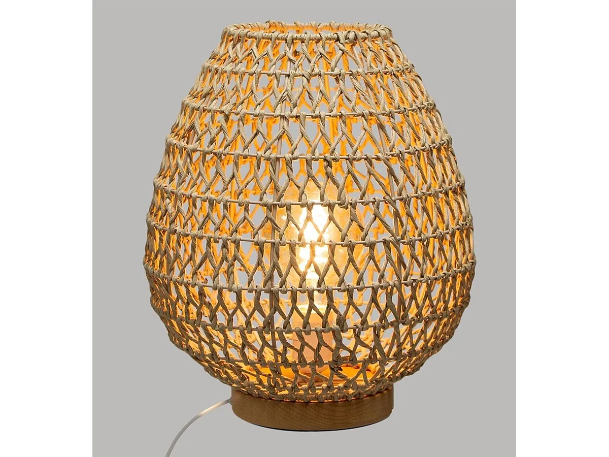 Lampe en métal coloris beige - D. 30 x H. 35,5 cm