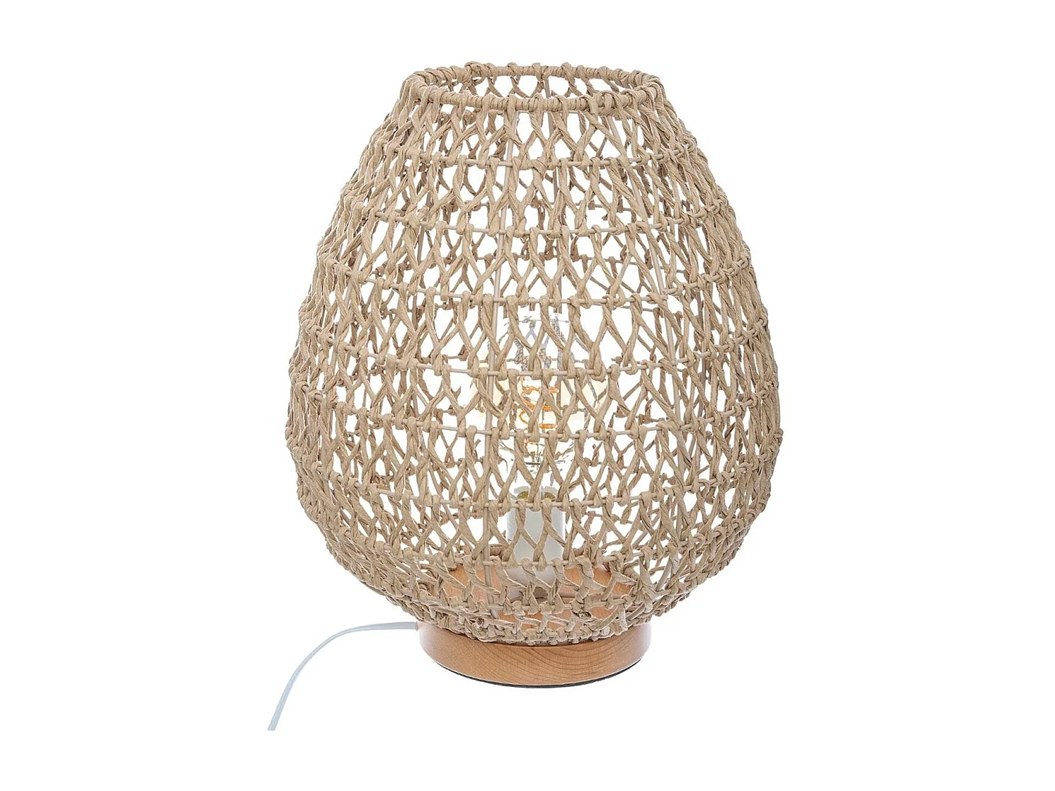 Lampe en métal coloris beige - D. 30 x H. 35,5 cm