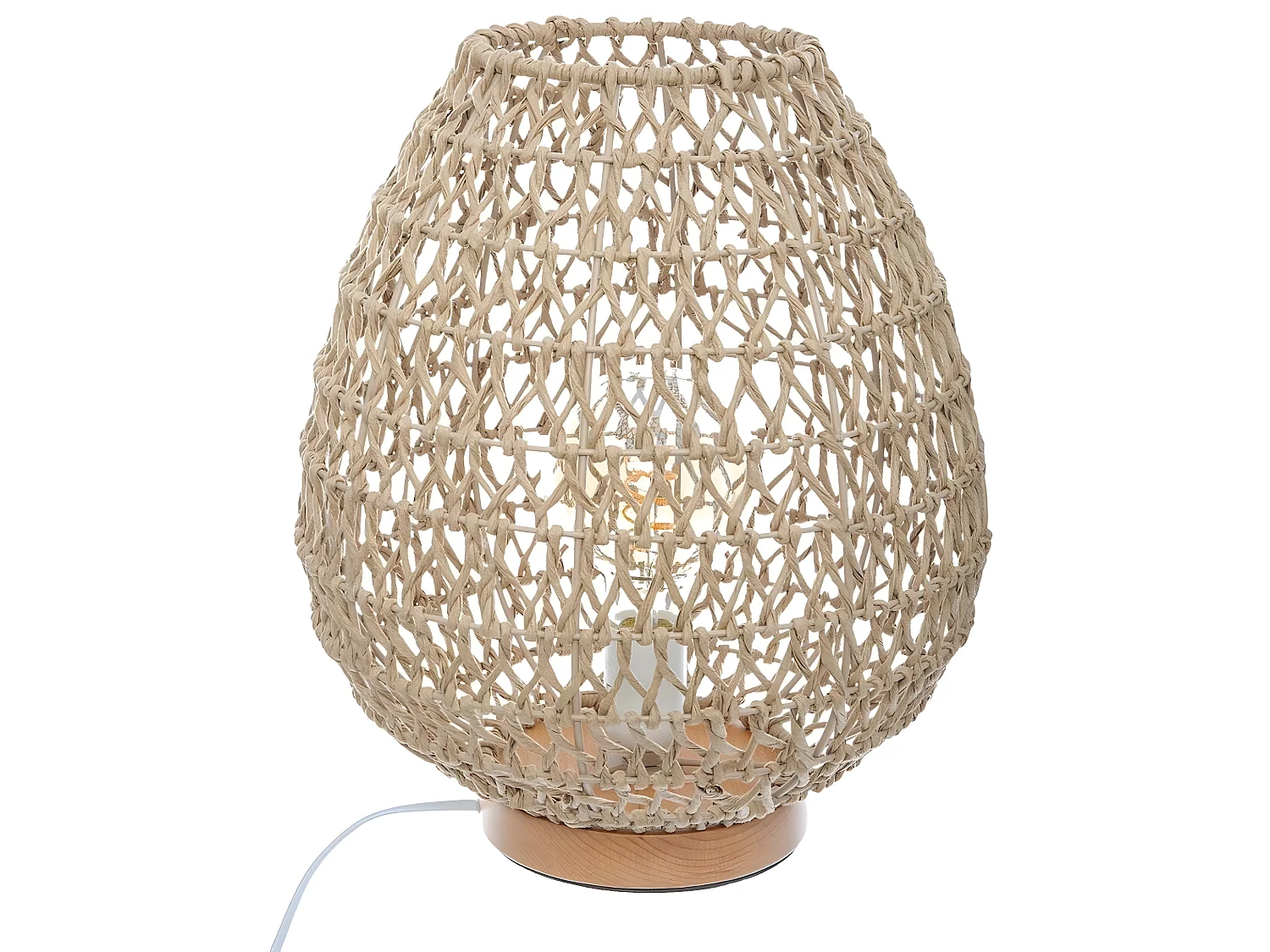 Lampe en métal coloris beige - D. 30 x H. 35,5 cm