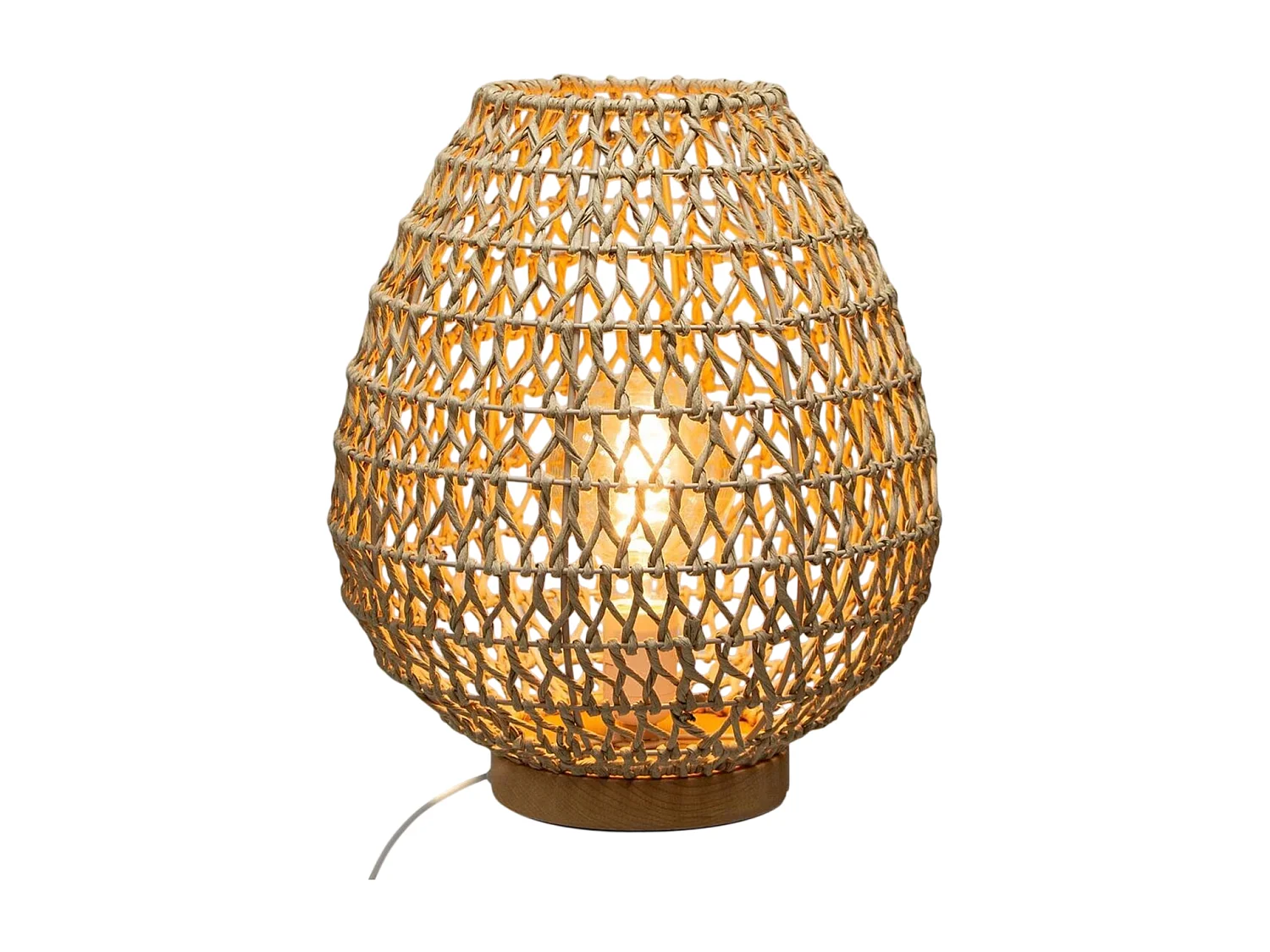 Lampe en métal coloris beige - D. 30 x H. 35,5 cm
